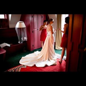 J. Hjelm satin wedding gown